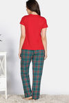 Zivame Checkered Charm Flannel Pyjama Set - June Bug — thumbnail 4